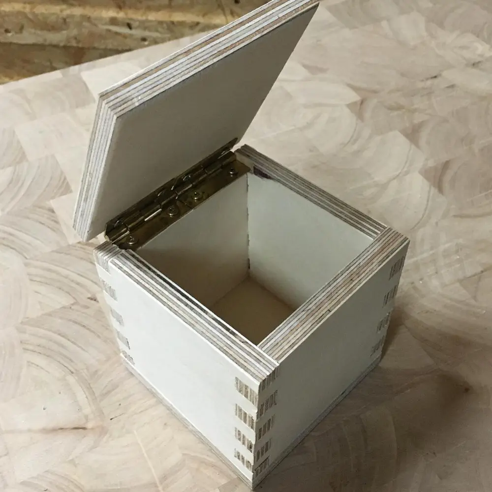 Holzkiste mit Deckel und Fingerzinken